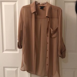 Moda International Sheer Nude Longsleeve
